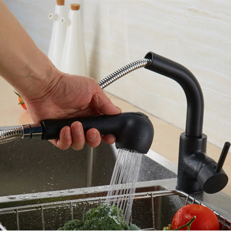 LIUYUE смесители для кухни серебро одной ручкой выдвижной кухонный кран с одним отверстием поворотная ручка 360 градусов смеситель для воды