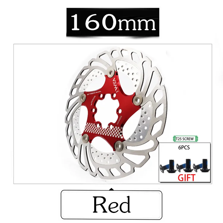 160mm Red VXM Велосипедный тормозной охлаждающий диск плавающий ледяной ротор для MTB шоссейного велосипеда 203 мм 180 мм 160 мм 140 мм охлаждающие тормозные роторы детали велосипеда - Цвет: 160mm Red