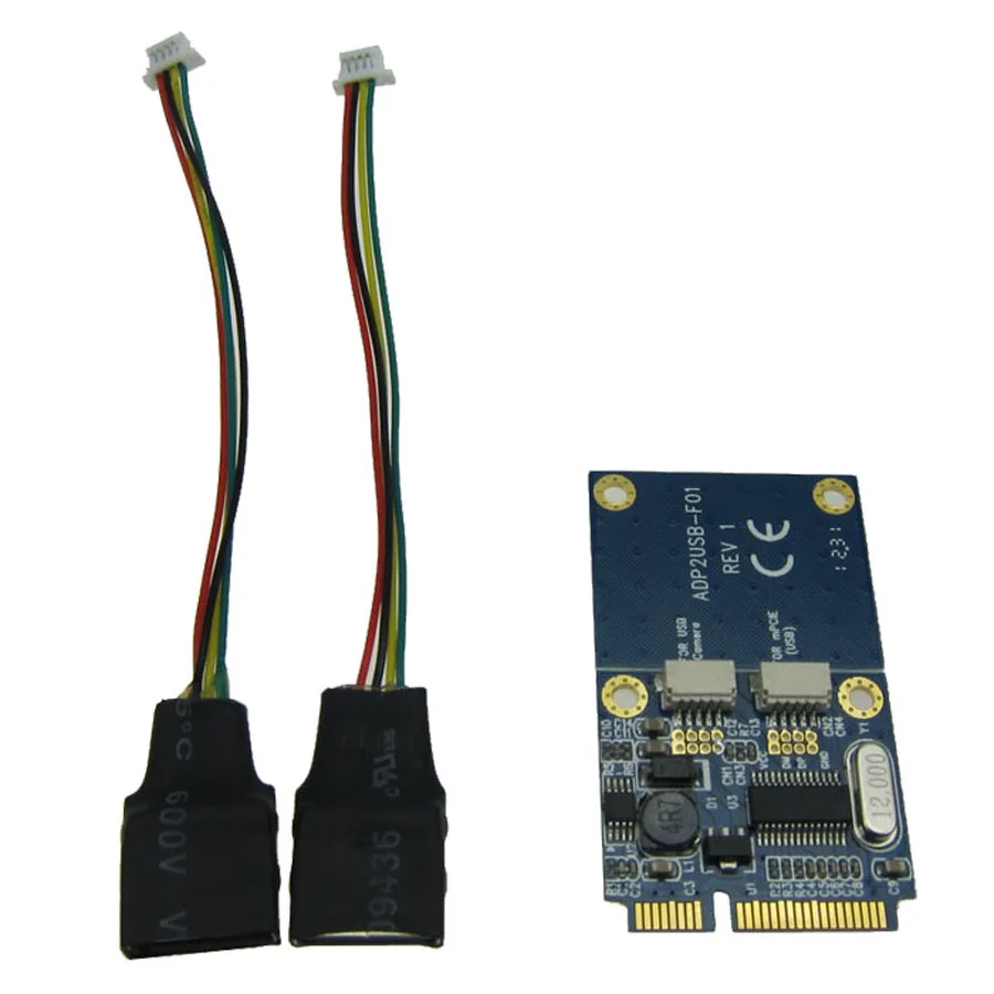 Dual USB 2.0 Female to Mini pcie pci express PCI E pci Express Adapter ...