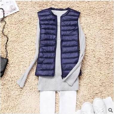 Chalecos Para Mujer жилет женский Chaleco Mujer Gilet Sans Manche Femme куртка без рукавов Colete Feminino Kamizelka damsk Doudoune - Цвет: navy