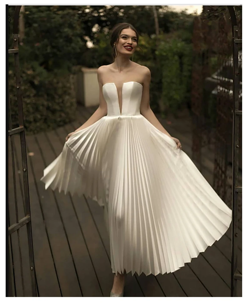 Verngo винтажное Короткое свадебное платье Простые Летние свадебные платья на заказ Классическое белое свадебное платье Vestido Novia