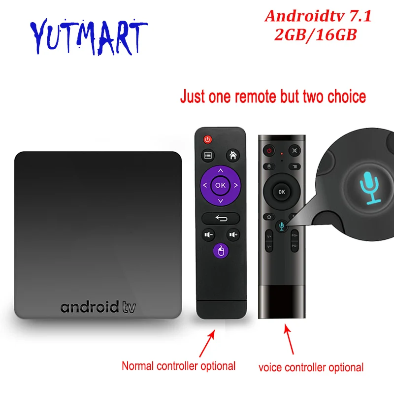 

AX7 TV BOX AndroidTV 7.1 Voice Control 2GB 16GB Amlogic S905W Quad Core 4K H.265 2.4G WIFI Media Player PK H96 MAX