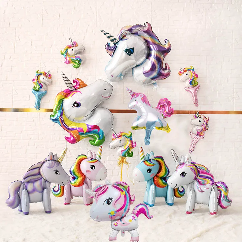 

Unicorn Party 3D Diy Unicorn Balloons Cute Rainbow Unicorn Standing Balloon Foil Balloons Kids Adult Event Birthday Party Decor