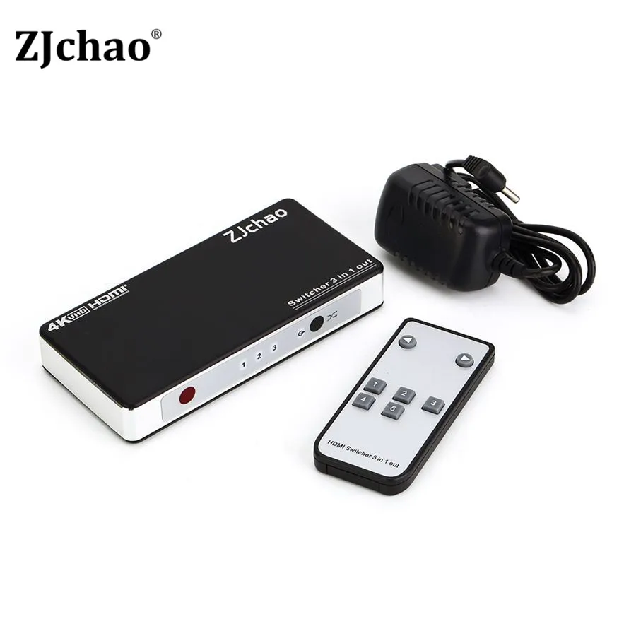 

3 Port HDMI Switch HDMI Splitter Auto Switcher Hub Box 3 In 1 Out Ultra HD 3D 1080p Remote Control Power Adapter