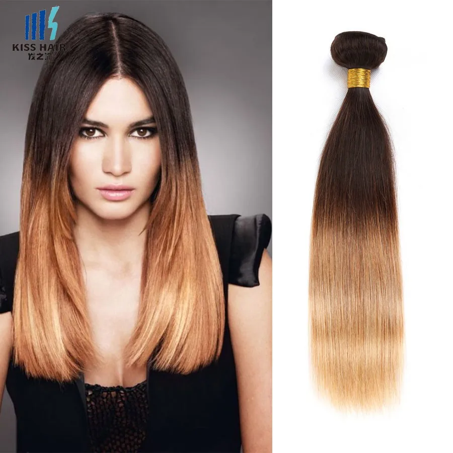 1 Bundle T4/30/27 Ombre Straight Hair Raw Indian Virgin Straight Hair