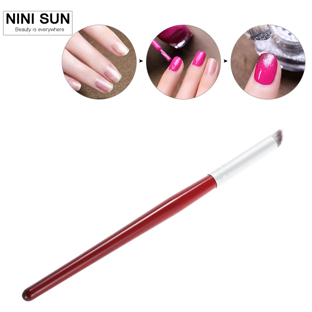

1PC New Salon Nail Art Brush Pen Gradient Nylon Blooming Color For UV Gel Manicure DIY Tool Wood Handle Dye Painting Brushes Pen