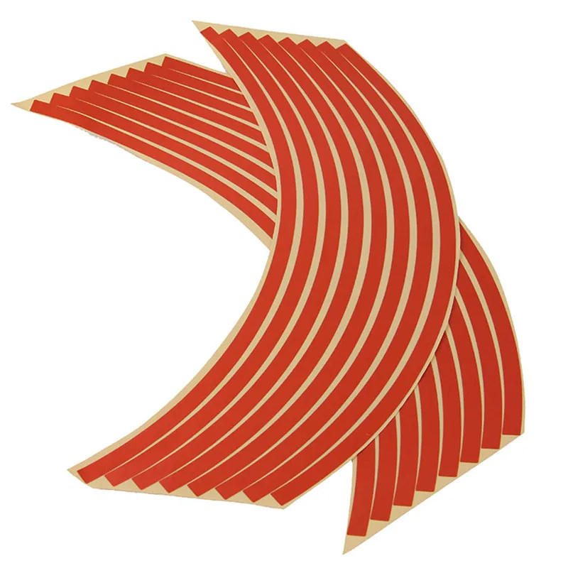 

Free Shipping 16Pieces/Set Universal DIY 17"-19" Reflective Wheel Rim Stripe Tape Stickers Orange Decal Fit Car Motorcycle Bike