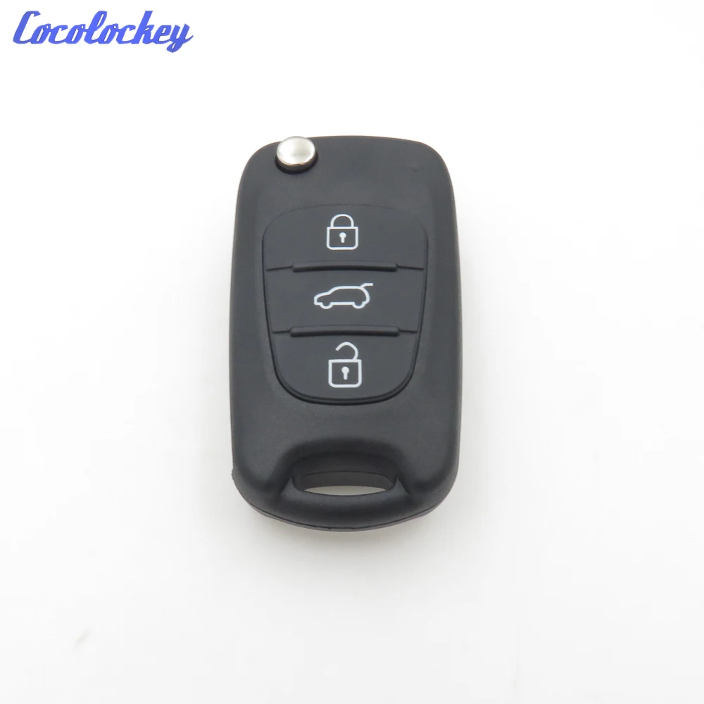 Cocolockey складной дистанционный ключ для hyundai I30 IX35 Kia K2 K5 3 кнопки записи Fob Авто Запчасти для авто без логотипа