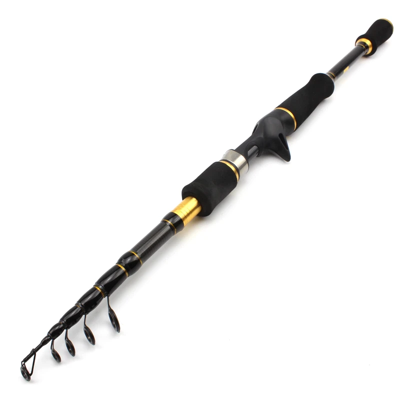 Haste de Fundição e Carretéis Conjunto de Isca de Carbono Vara de Pesca Vara de Truta Peixe de Pesca Telescópica Isca 7g-28g Potência 1.8 m 2.1 2.4 2.7 23 Esporte e Lazer