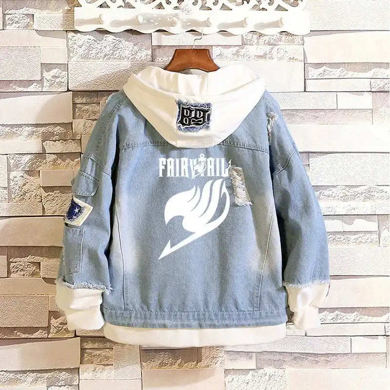 denim jacket and sweatshirt