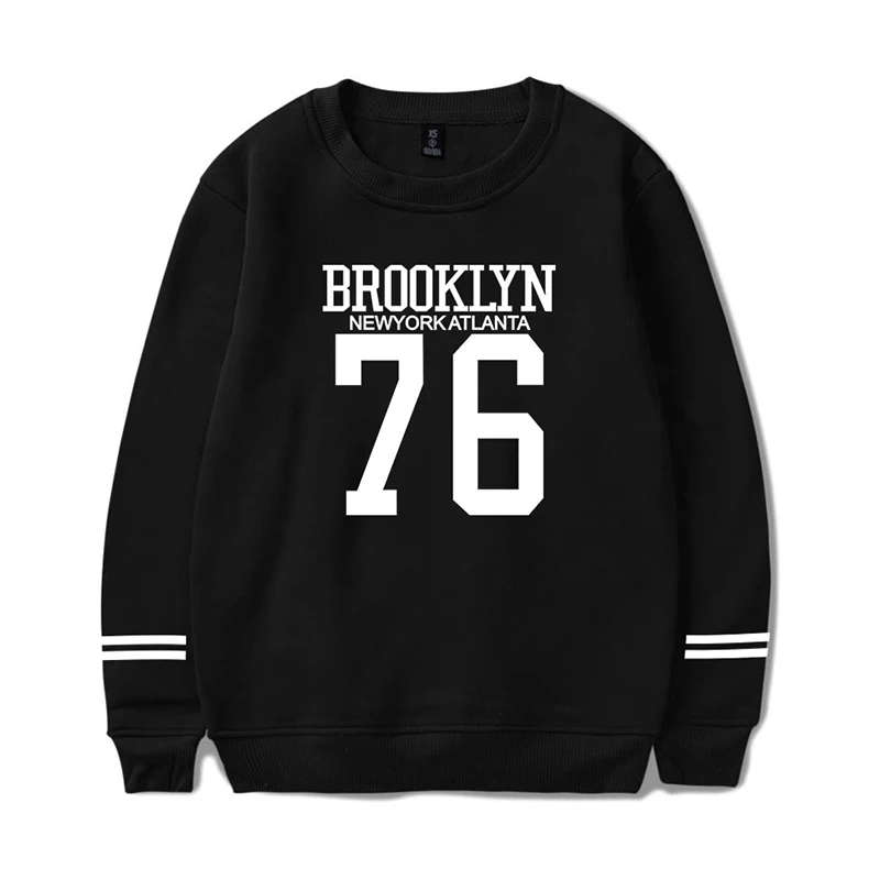Бруклин 76 толстовки с принтом мода Хип Хоп Уличная мода мужские женские толстовки без шапочки повседневные толстовки с длинным рукавом пуловер Топы