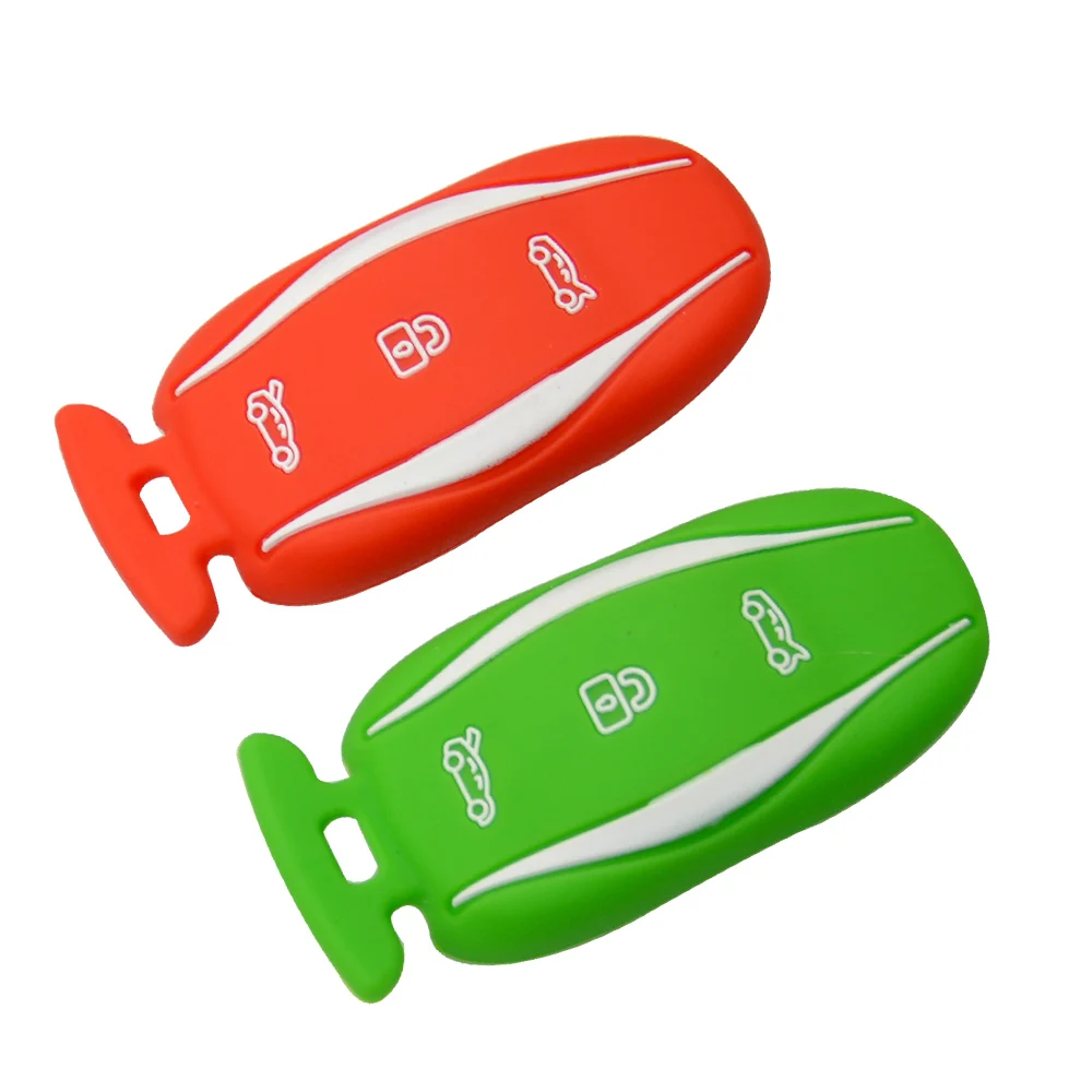 3 buttons silicone car key shell for Tesla 4