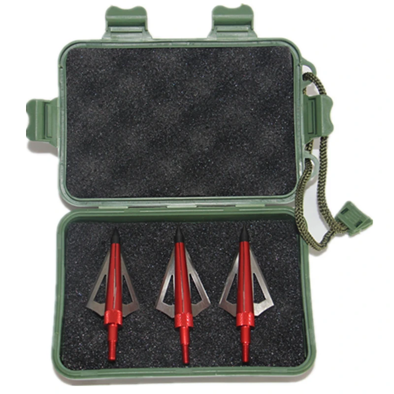 3Pcs Red Broadhead 125Grain Fiberglass/Carbon Arrow Crossbow Compound