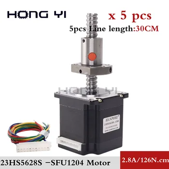 

5PCS 57 motor NEMA 23 Stepper Motor 56mm 126N.cm with sfu1204 sfu1605 sfu1210 ball screw motor for CNC 3D Printer 23hs5628S