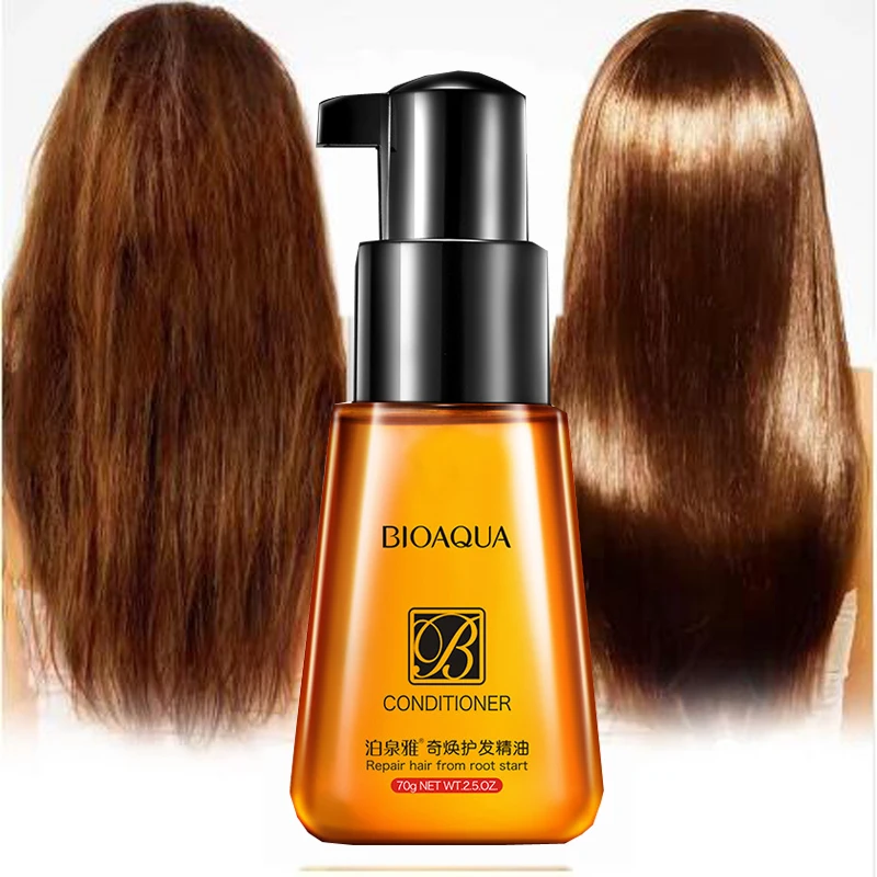 Bioaqua Уход за волосами эфирное масло для лечения сухих волос увлажняющий мягкие и блестящие волосы 70 мл марокканские чистый Argan Hair масло