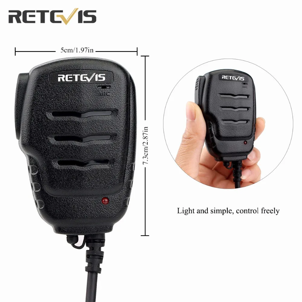 10 шт. Retevis RS 111 2PIN дистанционный динамик микрофон для Kenwood H777 RT21 RT5R Baofeng UV5R