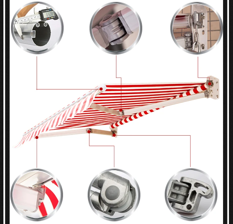 

2*1.5M Telescopic sheds Waterproof retractable canopy Manual remote awning Outdoor Gazebos