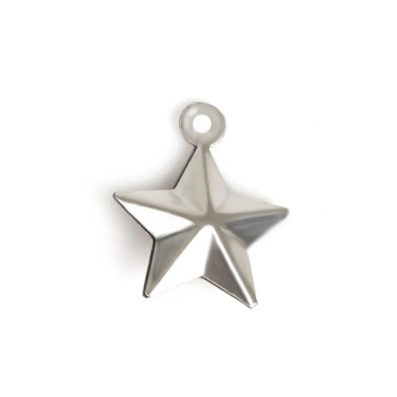 12x15mm Five Pointed Stars Charms Pendant 20pcs/Bag Stainless Steel
