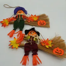 Хэллоуин Висячие метла ведьма пугающая Маска Украшения пугающая детсад вешалки