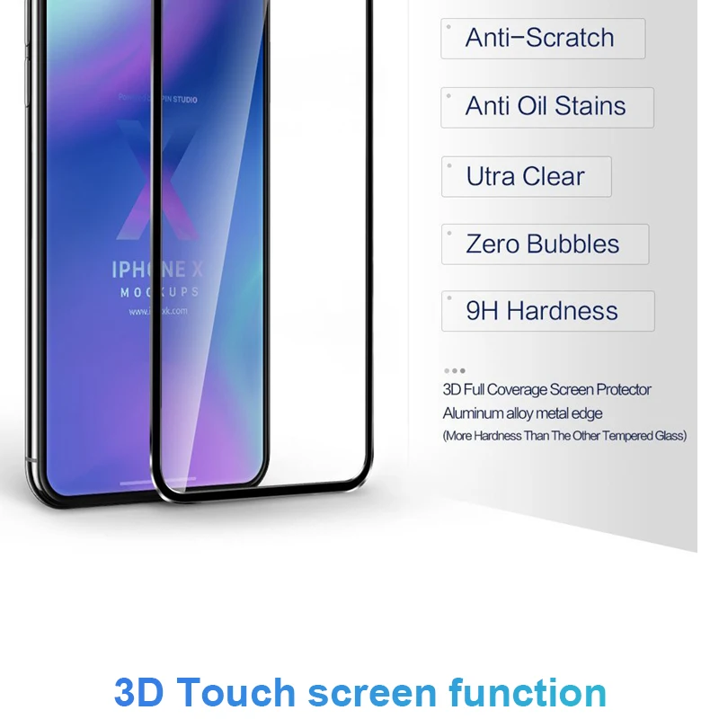 9H 10D закаленное стекло из алюминиевого сплава с закругленными краями для iPhone X XS MAX XR 11 Pro Max iPhoneX Защитная пленка для экрана с полным покрытием