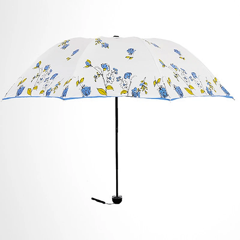 Yesello Ветрозащитный складной автоматический зонт для женщин Автоматический большой ветрозащитный дождевик зонты для мужчин черное покрытие дождевик - Цвет: Non-Automatic Blue