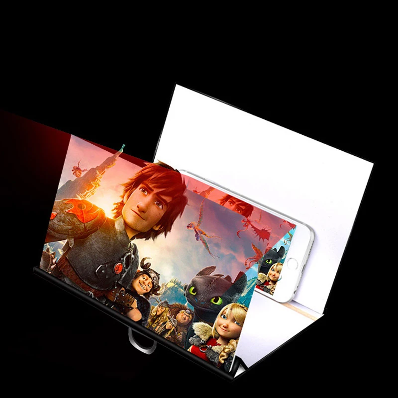 

8 inch Phone Holder Desktop Folding Wood Bracket Mobile Phone Screen Magnifier 3D HD Video Amplifier Smartphone Holder Stand