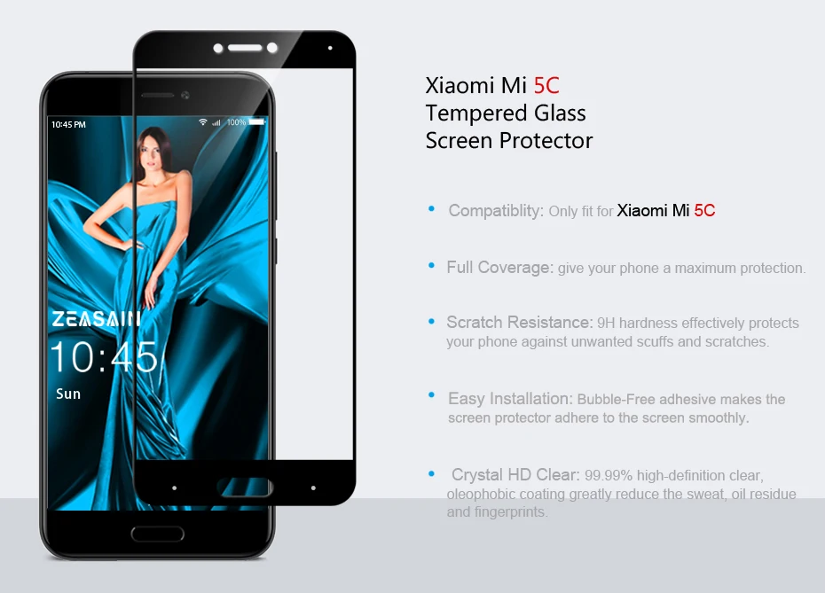 2 Pack Original ZEASAIN 2.5D 9H Full Cover Tempered Glass Screen Protector For Xiaomi Mi 5C Mi5C M5C 5 C Xiomi Mi 5C Glass Film (5)