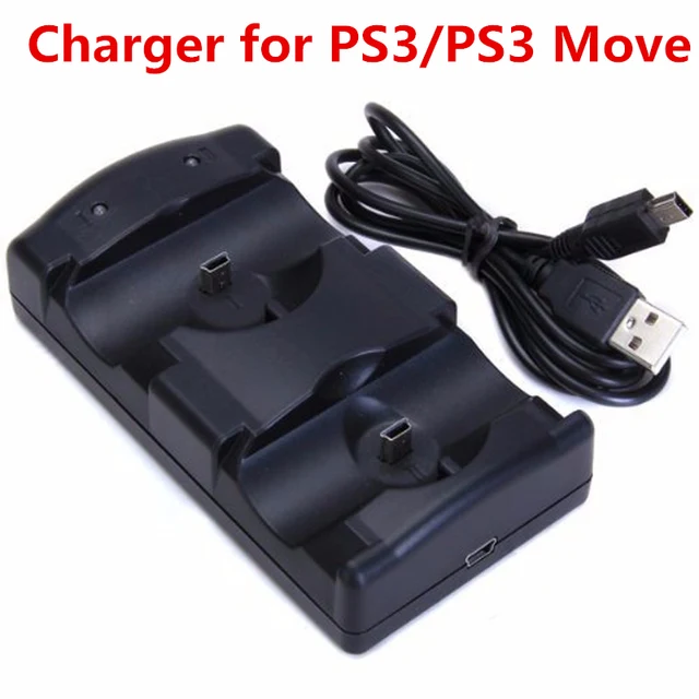 Cheap Black ABS Plastic USB Dual Charging Powered Dock Charger For Sony PlayStation 3 For PS3 Move Navigation Controller Joystick