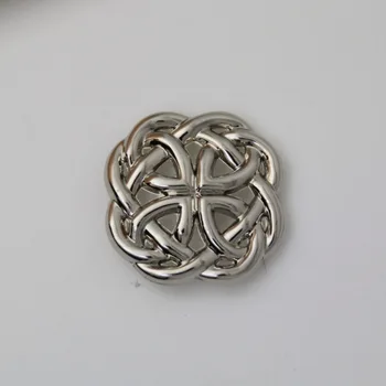 

(KBM12) 10pc 1-1/8'' (3.0cm) Western Round Button Saddlery Button Leathercraft Silver
