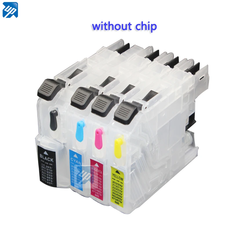 

4pcs refillable ink cartridge For Brother LC123 LC125 LC127 lc121 LC133 lc137LC113 LC103 LC563 NO CHIP