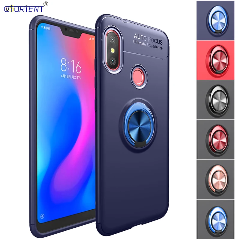 Xiaomi Redmi 6 Pro Ring Phone Case Xiaomi Mi A2 Lite Armor Cover Xiomi Xaomi Redmi6Pro Mi A2Lite Car Magnetic Holder Hybrid Case