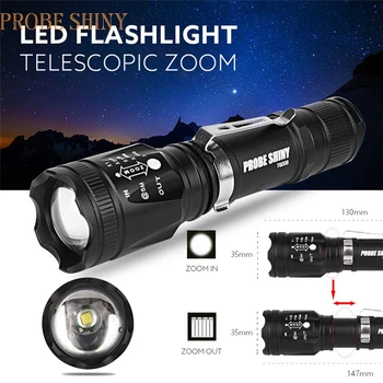 

Super Zoomable XML T6 LED Tactical Flashlight+18650 Battery+Charger+Case 170220