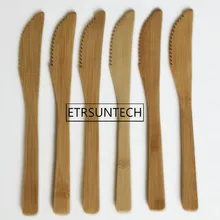 500 шт. Твердые бамбука Ужин Ножи многоразовый бамбуковый нож для сыра масло варенье Разбрасыватели обеденный/сервировочная посуда