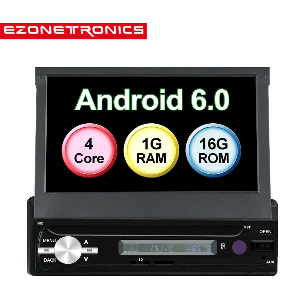 Android 8,0 четырехъядерный 2G1G Универсальный 1Din " TFT моторизованный дисплей Автомобильный мультимедийный Стерео gps навигация Радио Bluetooth RDS DAB