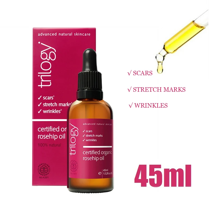 

Original Trilogy Certified Organic Rosehip Oil 1.5oz 45ml Multi Function Use Serum Face Body Brighten Scar Remove Oil