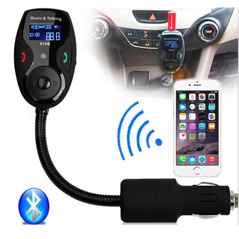 

Bluetooth Car Kit Hands Free Phone Call Talking FM Transmitter Cigarette Lighter Plug A2DP MP3 Playback
