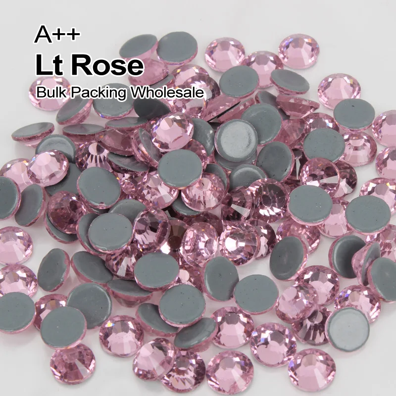 

High quality Hotfix Rhinestones Lt Rose SS6-SS30 A++ Rhinestone Bulk Packing Wholesale Used For Clothe accessories Decoration