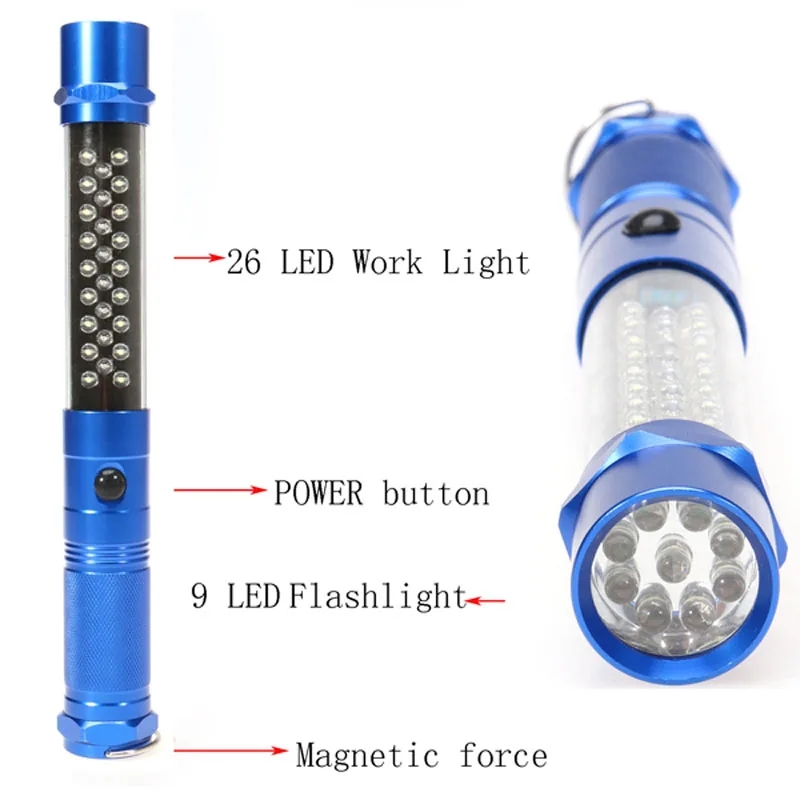 Bright Portable Pocket Flashlight 26+9 LED Battery Powered Cordless
