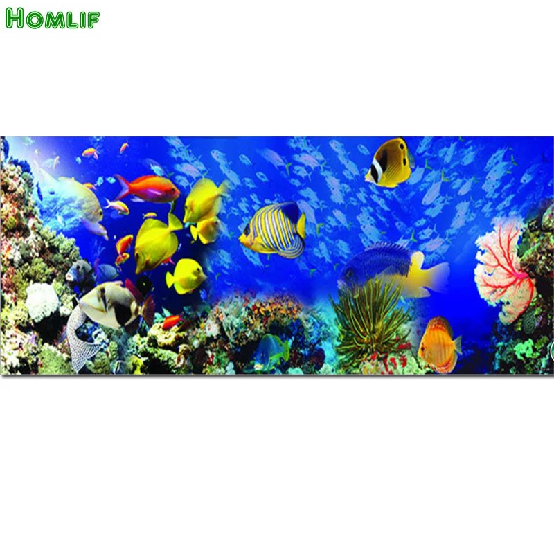 

DIY Diamond Embroidery,Round Diamond Ocean Fish Landscape Full rhinestone 5D Diamond painting cross stitch,needlework