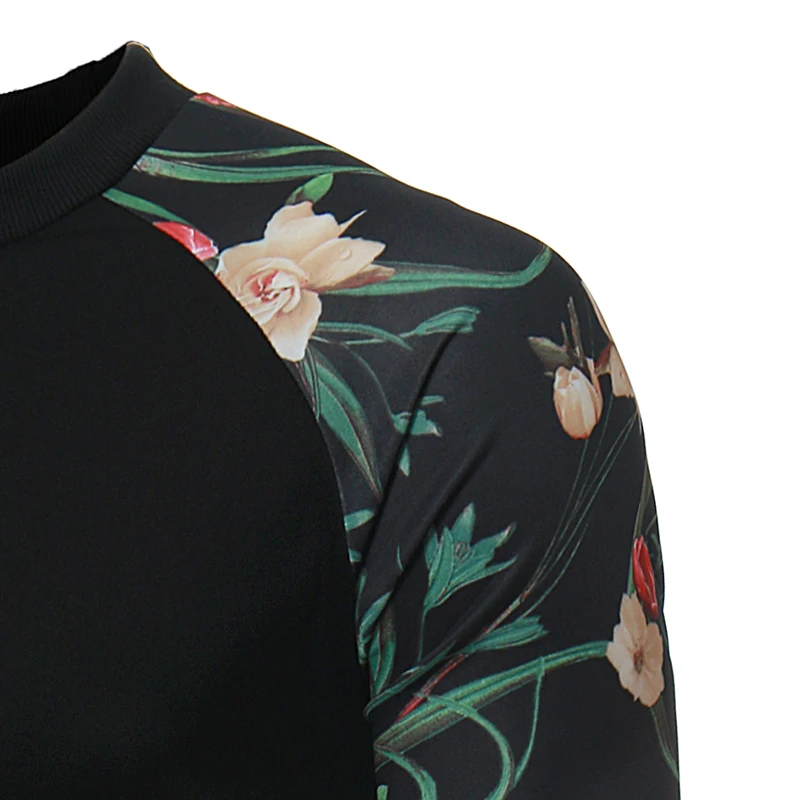 Лоскутная Толстовка для мужчин и женщин 3D Цветочный Принт мужские толстовки с круглым вырезом облегающий пуловер Повседневный хип-хоп Уличная одежда спортивный костюм
