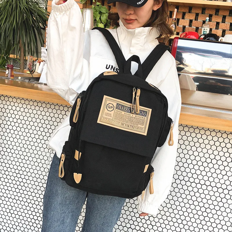  Brand fashion backpack women shoulder Bag School bags for teenager girls boys casual solid backpack - 32830802106