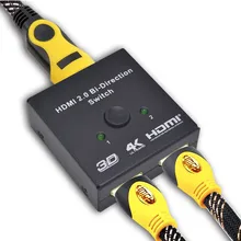 ZY-HS12 mini hdmi 2.0 bi-sentido interruptor 1x2 2x1 ab hdmi switcher caixa suporte hdcp 2.2 passagem através de 4 k 3d para ps4 apple tv hdtv