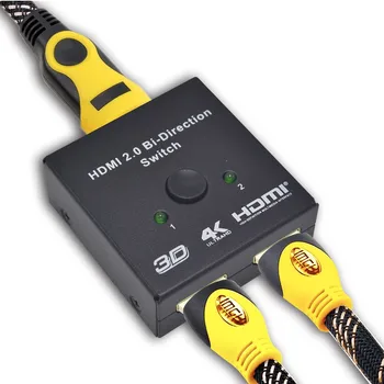 

ZY-HS12 Mini HDMI 2.0 Bi-Direction Switch 1x2 2x1 AB HDMI Switcher Box Support HDCP 2.2 Pass Through 4K 3D For PS4 Apple TV HDTV