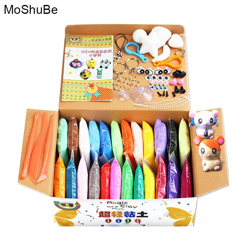 

24 Colors Intelligent Plasticine Clay Playdough With Tool Kids Magic Sand Play Slime Children's Educational Toy