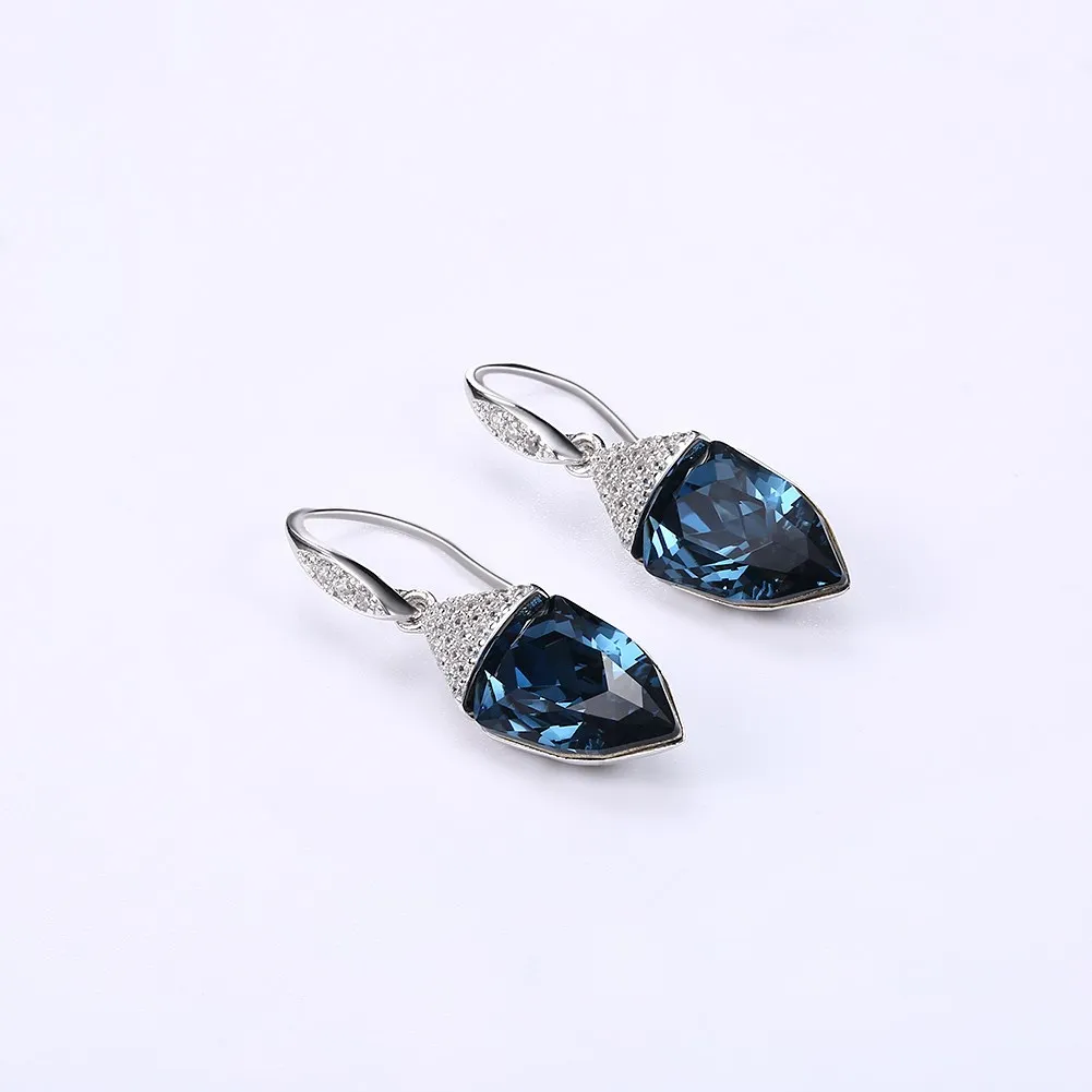 Серьги подвески с кристаллами Swarovski серебро 925 пробы|Серьги-подвески| |