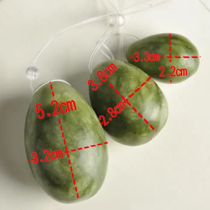 3 шт. яйцевидные нефритовые мышцы тазового дна вагинальные подтяжки нефритовые яйца упражнения для послеродового восстановления JS88