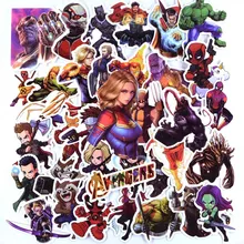 50 шт. супер наклейки герои для багажа ноутбука Наклейка скейтборд наклейки "Мстители" велосипед мотоцикл холодильник JDM наклейка