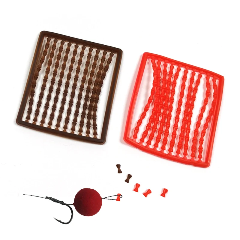 

[ 5 Boards / 500 Stop] Soft Carping Hair Rig Boilie Bait Stops Red Crimson Plastic Dumbell Stoppers Fishing Terminal Accessories
