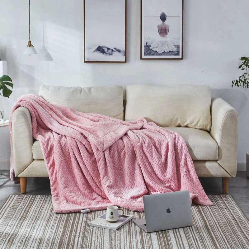 Drop Ship Pink Blankets Soft fleece blanket adult Twin Queen Size
