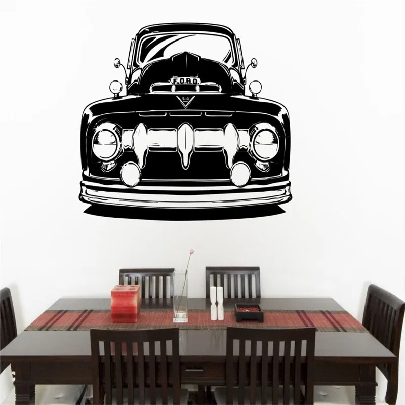 T05013 Removable Retro car picture wall stickers Vinyl Wall Sticker